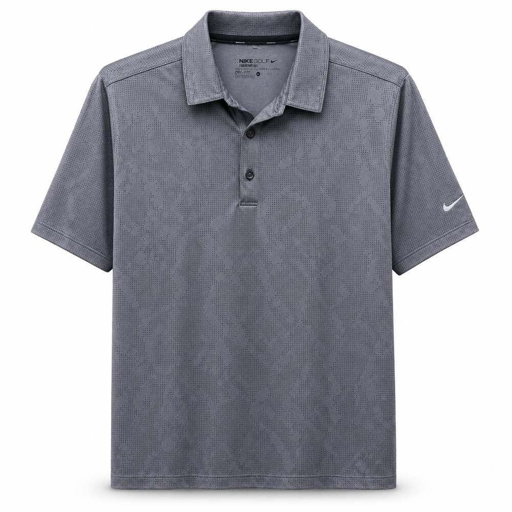 Nike Golf Dri-FIT Standard Fit Dot Print Polo Shirt medium gray